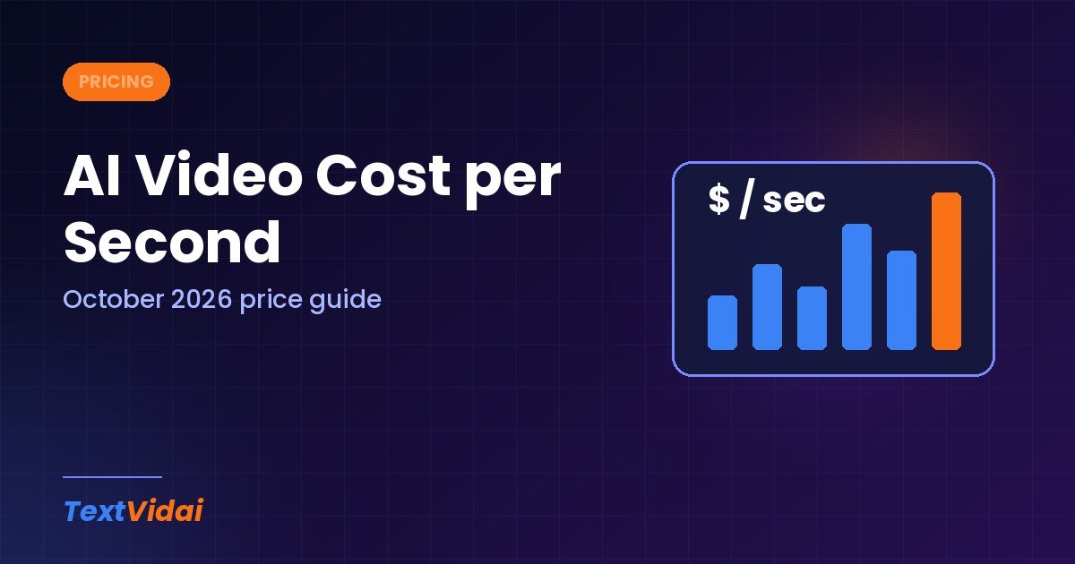 AI Video Generation Cost per Second: October 2026 Price Guide