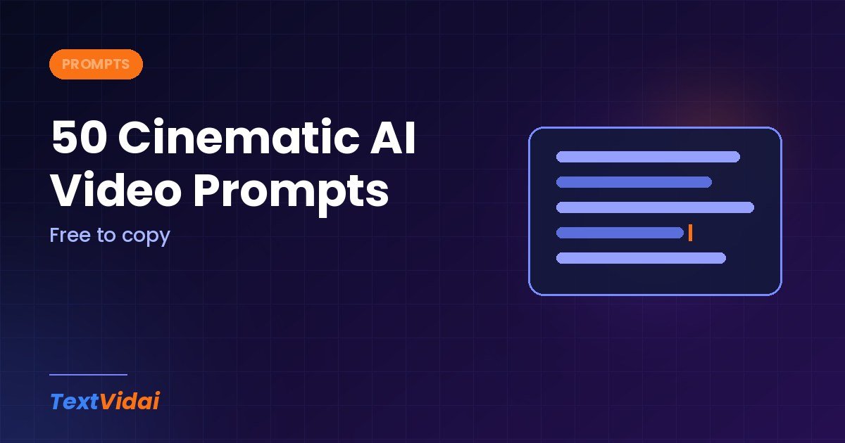 50 Cinematic AI Video Prompts (Free to Copy, 2026)