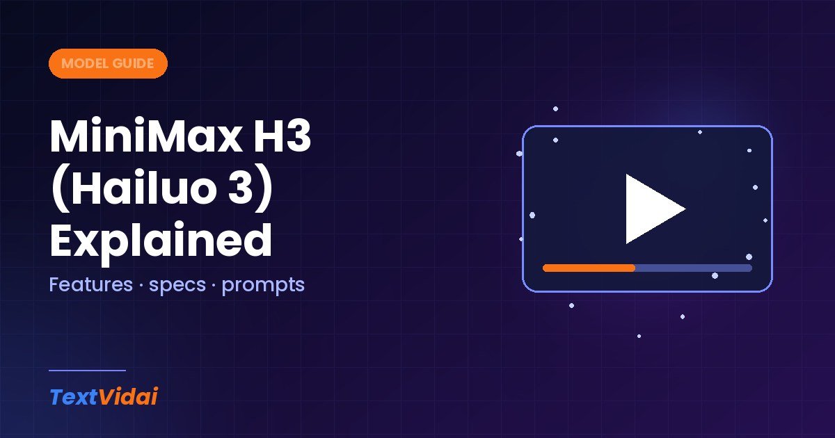 MiniMax H3 (Hailuo 3) Explained: Features, Specs and How to Prompt It