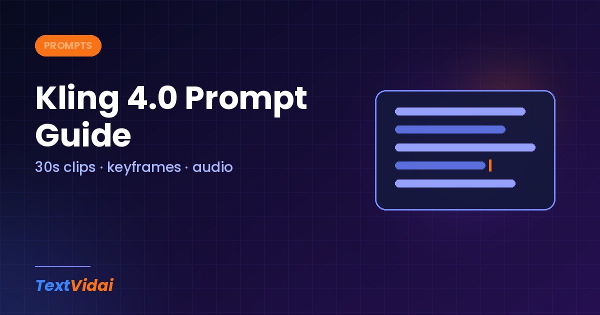 Kling 4.0 Prompt Guide: How to Prompt 30-Second Clips, Keyframes and Audio
