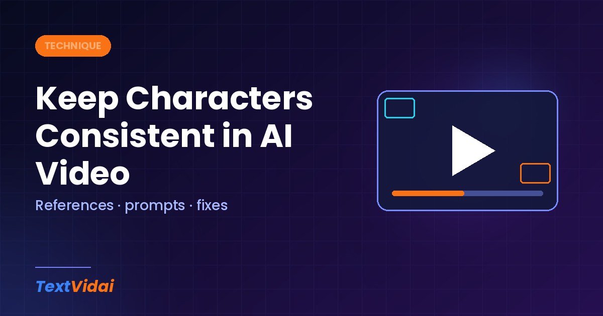 How to Keep Characters Consistent in AI Video