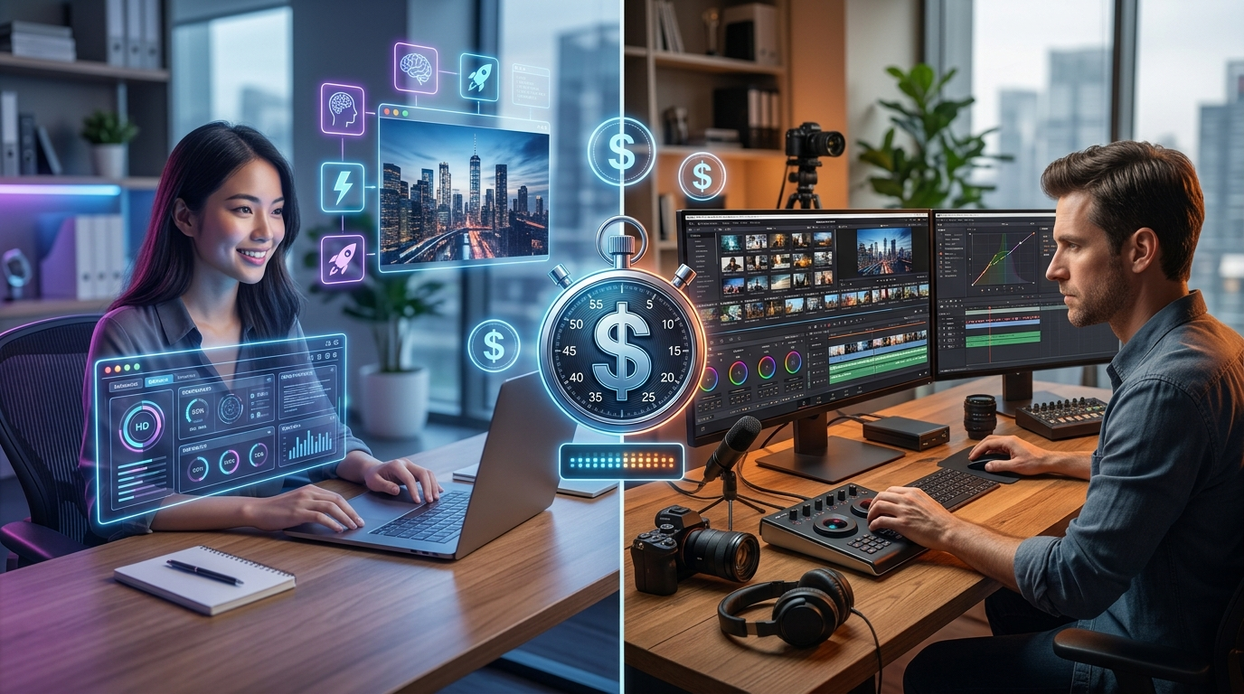 Text to Video AI vs Traditional Video Editing: Which Saves More Time & Money