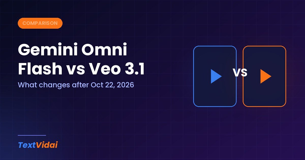 Gemini Omni Flash vs Veo 3.1: What Changes After October 22, 2026